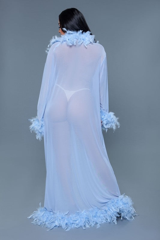 Glamour Boa Feather Trim Robe - Bee Creek Apparel