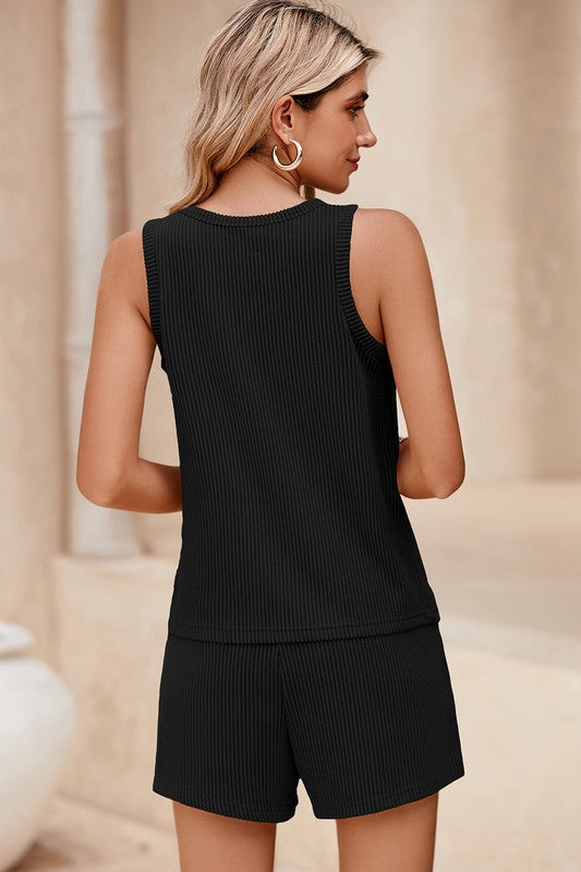 Go Out In Our Sleeveless Top and Pocketed Shorts Set - Bee Creek Apparel