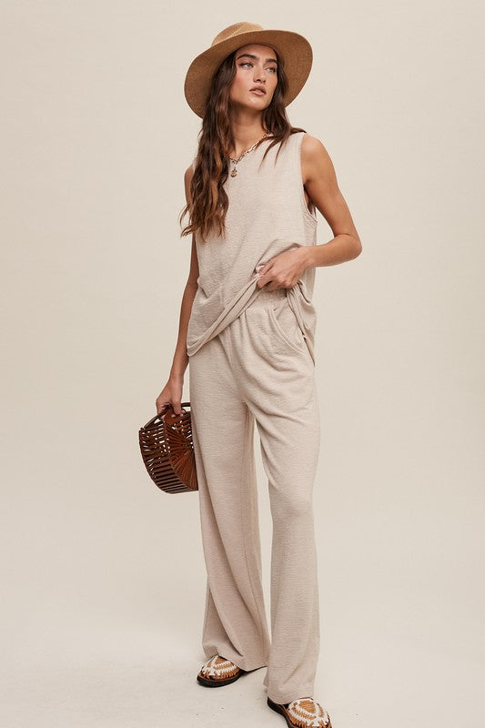 Soft Knit Tank and Sweat Pant Set - Bee Creek Apparel