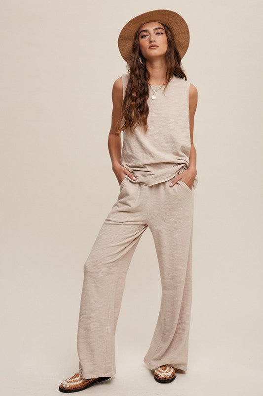 Soft Knit Tank and Sweat Pant Set - Bee Creek Apparel