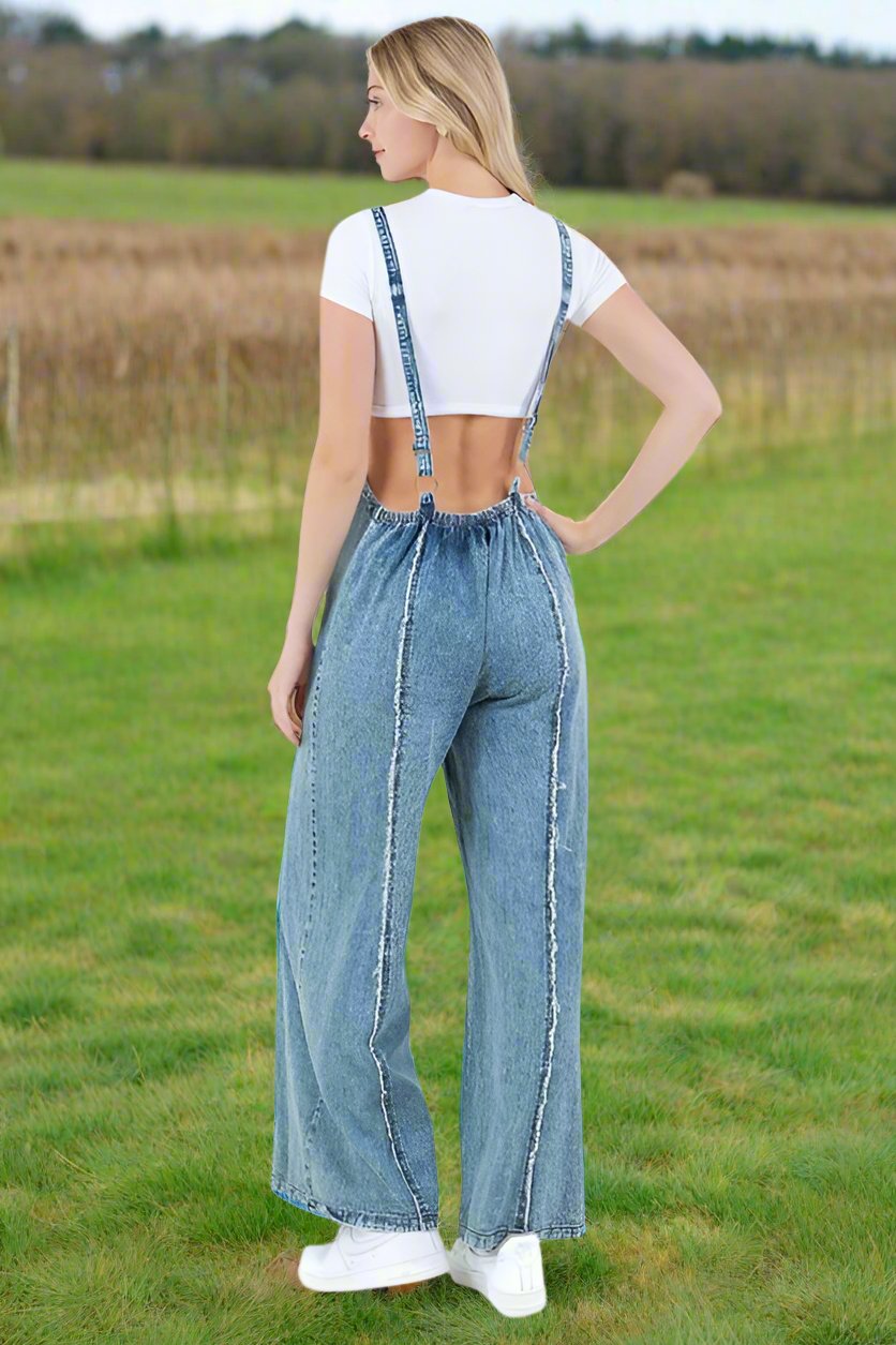 WOMEN FASHION DENIM JUMPSUIT - Bee Creek Apparel