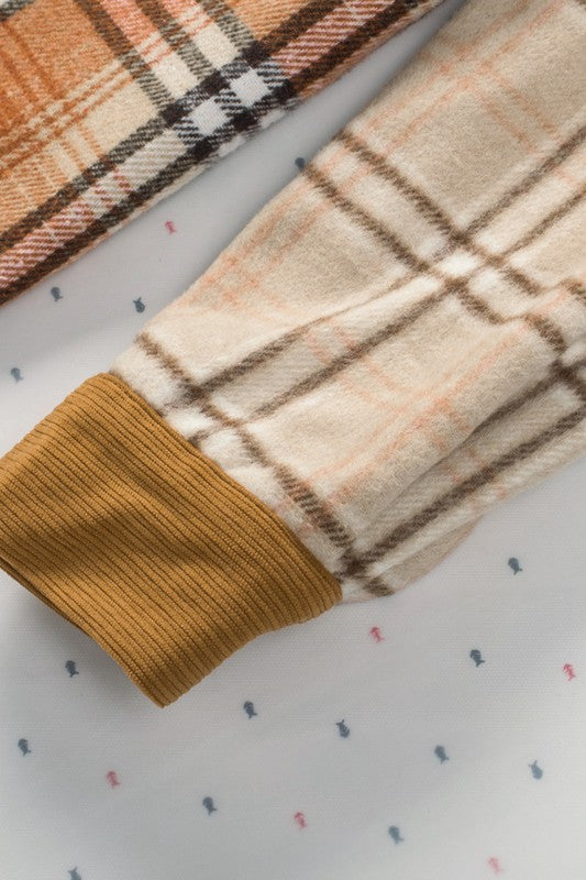 The Patch Plaid Color Block Shirt Shacket - Bee Creek Apparel