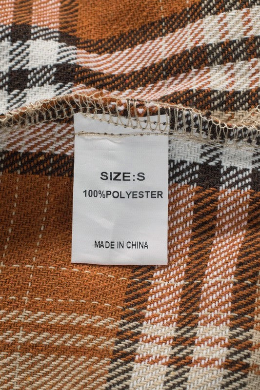 The Patch Plaid Color Block Shirt Shacket - Bee Creek Apparel