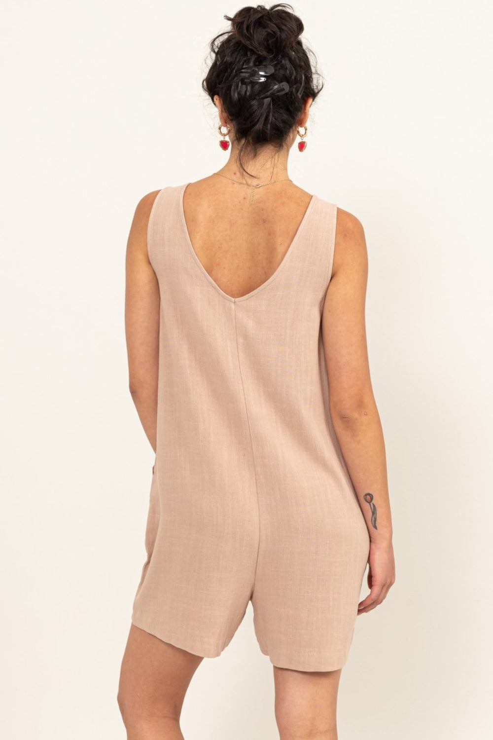 Plunge Into Style In Our Romper With Pockets - Bee Creek Apparel