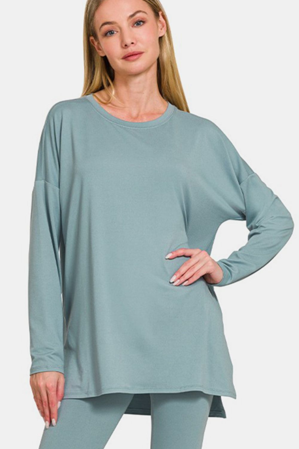 Zenana Full Size Brushed Microfiber Top and Leggings Lounge Set - Bee Creek Apparel