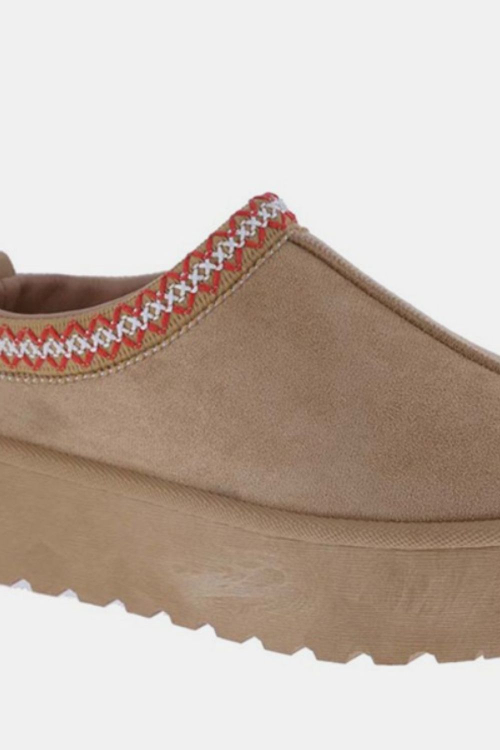 Weeboo Platform Embroidered Trim Slip-On Boots - Bee Creek Apparel