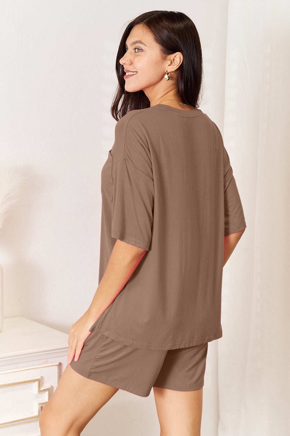 Basic Bae Soft Rayon Half Sleeve Top and Shorts Set - Bee Creek Apparel