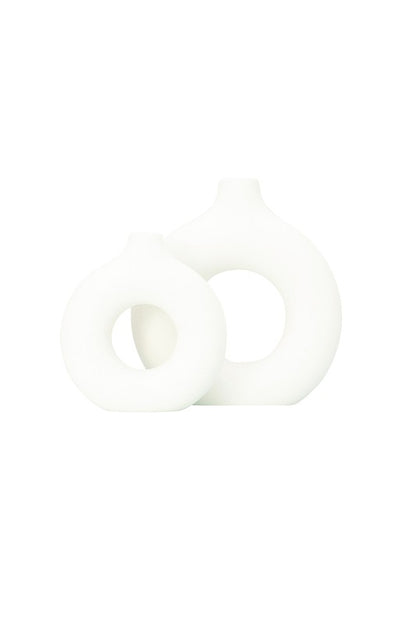 Modern Ceramic Round Vase - 2 pcs/set