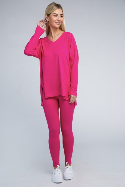 Activewear Brushed DTY Microfiber Loungewear Set - Bee Creek Apparel