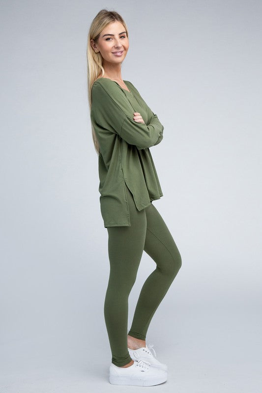 Activewear Brushed DTY Microfiber Loungewear Set - Bee Creek Apparel