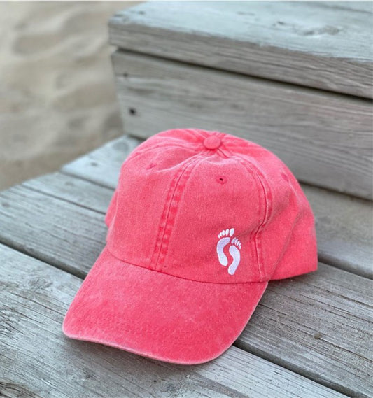 Bare Feet Only Coral Baseball Hat