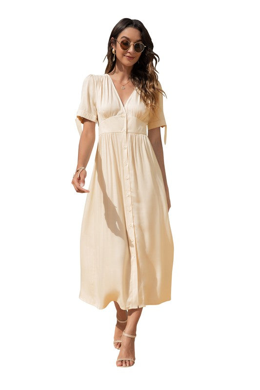 This Charming Maxi Dress With Buttons On The Front