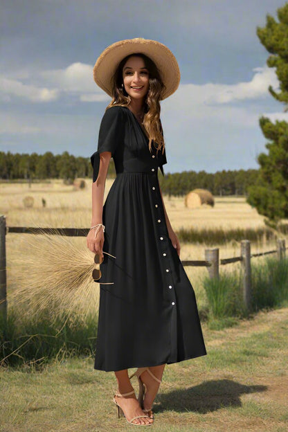 This Charming Maxi Dress With Buttons On The Front