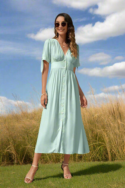 This Charming Maxi Dress With Buttons On The Front