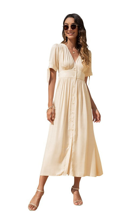 This Charming Maxi Dress With Buttons On The Front