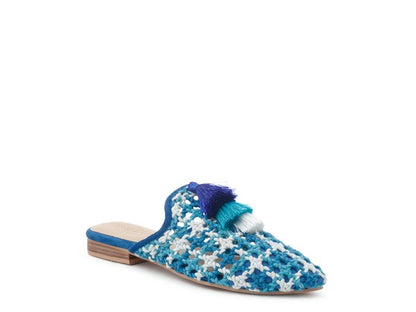 London Rag Mariana Woven Flat Mules With Tassels