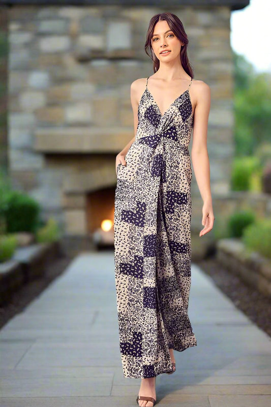 Paisley Printed Cami Jumpsuit - Bee Creek Apparel