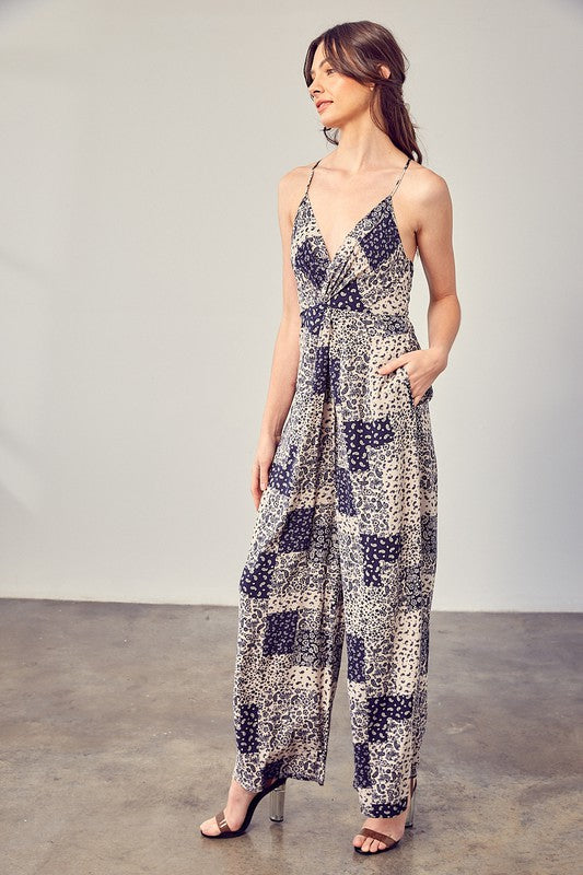 Paisley Printed Cami Jumpsuit - Bee Creek Apparel