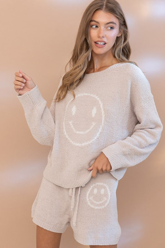 Cozy Soft Top with Pajama Shorts Set - Bee Creek Apparel