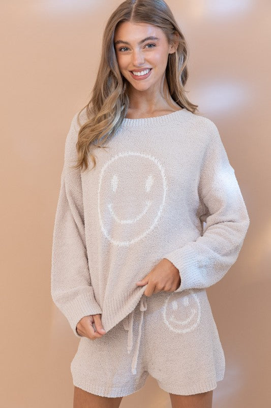 Cozy Soft Top with Pajama Shorts Set - Bee Creek Apparel