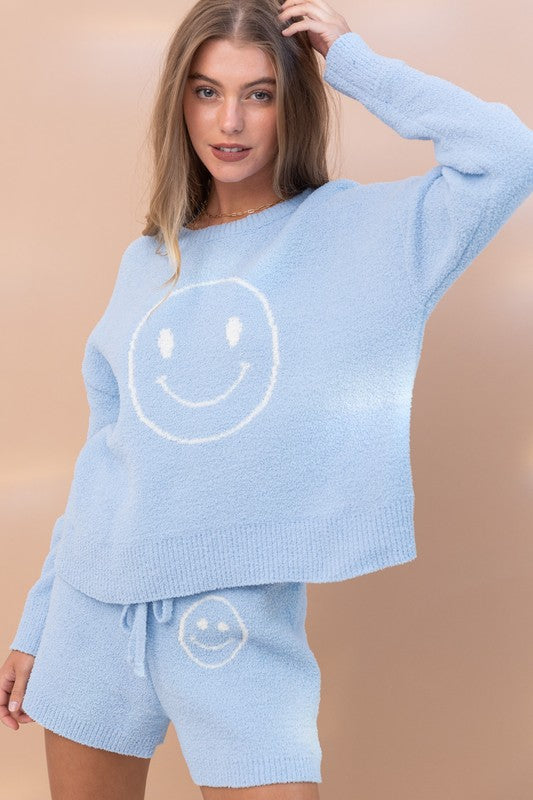 Cozy Soft Top with Pajama Shorts Set - Bee Creek Apparel
