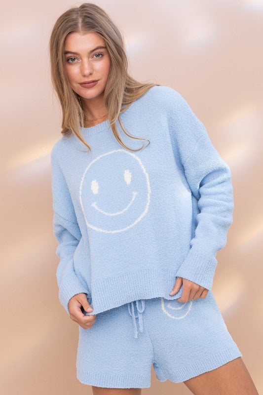 Cozy Soft Top with Pajama Shorts Set - Bee Creek Apparel