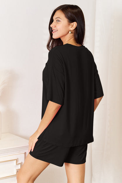 Basic Bae Soft Rayon Half Sleeve Top and Shorts Set - Bee Creek Apparel