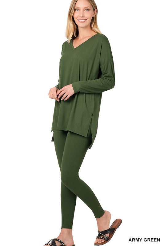 Activewear Brushed DTY Microfiber Loungewear Set - Bee Creek Apparel