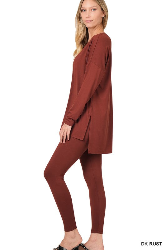 Activewear Brushed DTY Microfiber Loungewear Set - Bee Creek Apparel