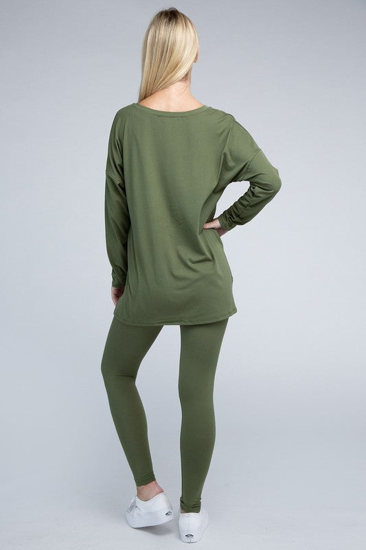 Activewear Brushed DTY Microfiber Loungewear Set - Bee Creek Apparel