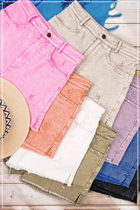 Snag These Casual Washed-Style Denim Shorts! - Bee Creek Apparel