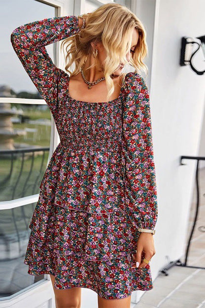 Long sleeve floral dress