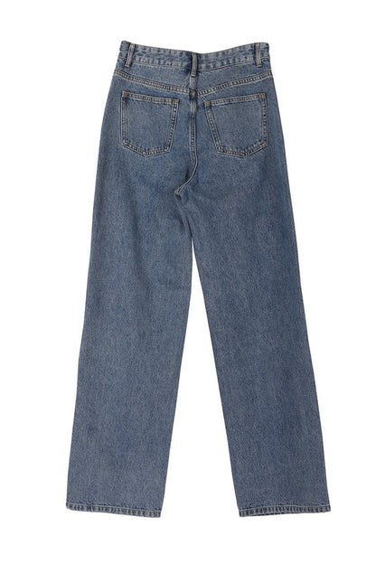 High Waisted Relaxed Denim pant