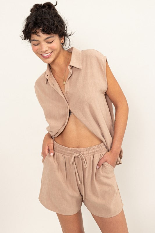 Elevate Your Summer Style With Linen Shirt and Shorts Set - Bee Creek Apparel