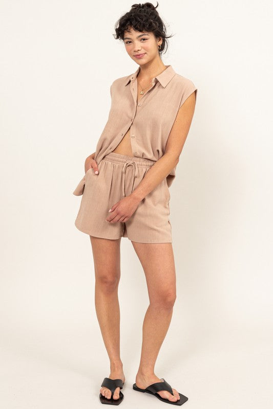 Elevate Your Summer Style With Linen Shirt and Shorts Set - Bee Creek Apparel