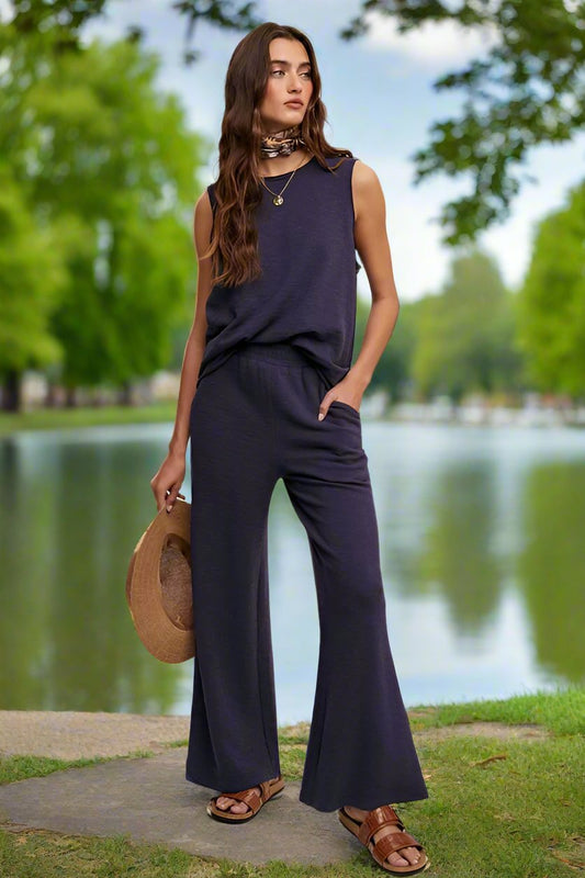 Soft Knit Tank and Sweat Pant Set - Bee Creek Apparel