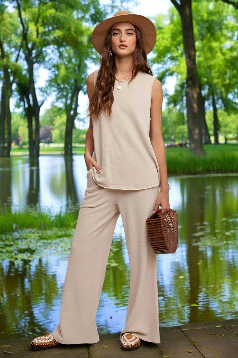 Soft Knit Tank and Sweat Pant Set - Bee Creek Apparel