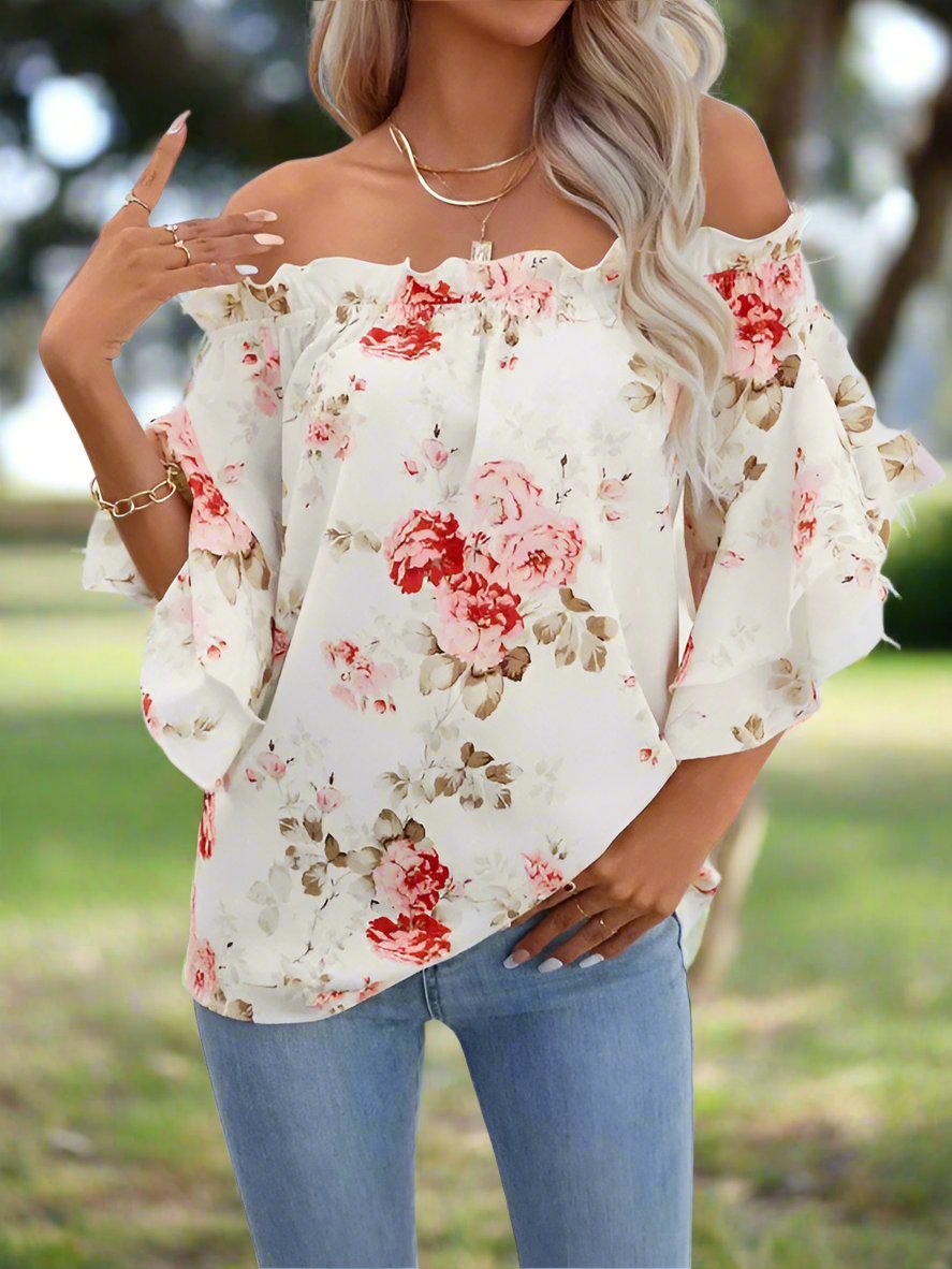 Flaunt Some Floral Off The Shoulder Blouse