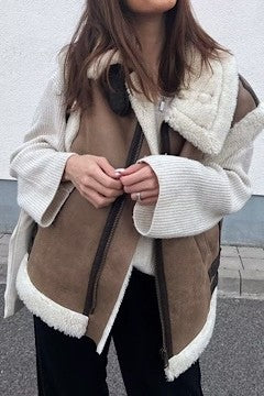 Suede Vest WIth Furry Lining