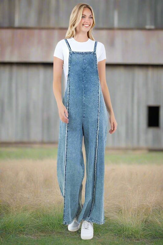 WOMEN FASHION DENIM JUMPSUIT - Bee Creek Apparel