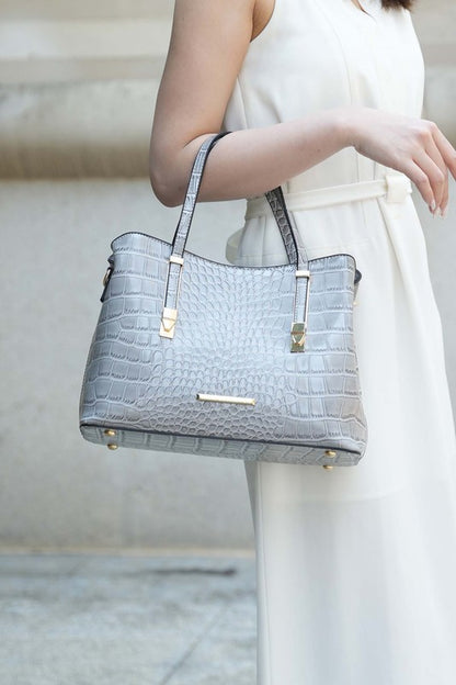 Our Aurelia Vegan Leather Crocodile Tote Bag by Mia K