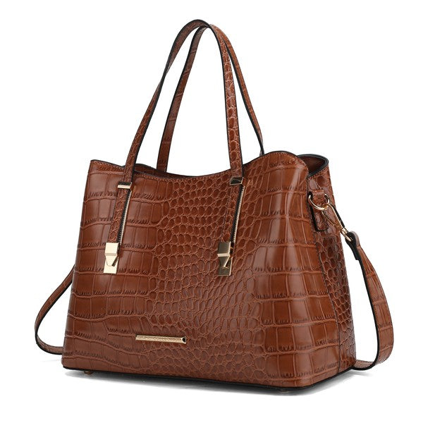 Our Aurelia Vegan Leather Crocodile Tote Bag by Mia K