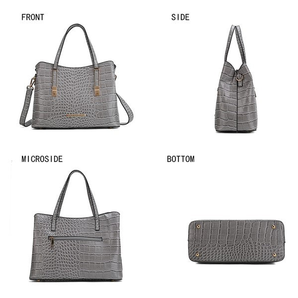 Our Aurelia Vegan Leather Crocodile Tote Bag by Mia K