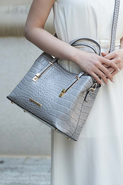 Our Aurelia Vegan Leather Crocodile Tote Bag by Mia K