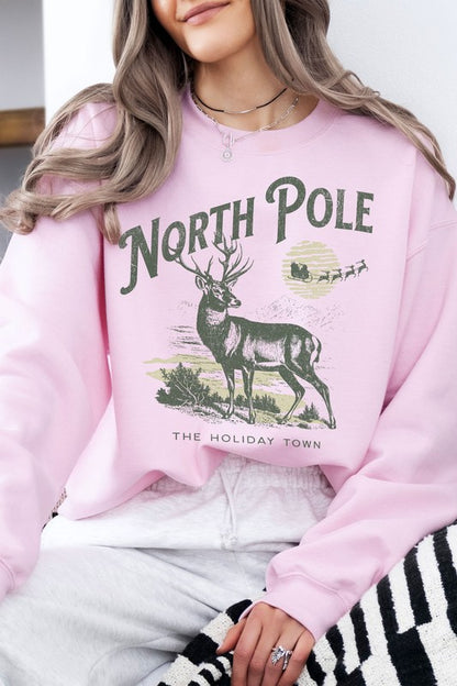 North Pole Christmas Fleece Sweatshirt - Bee Creek Apparel