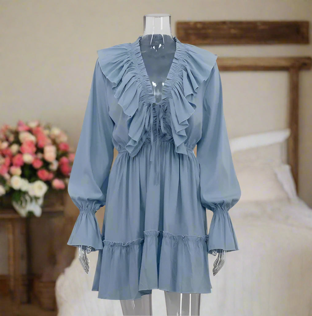 Long sleeve ruffle dress