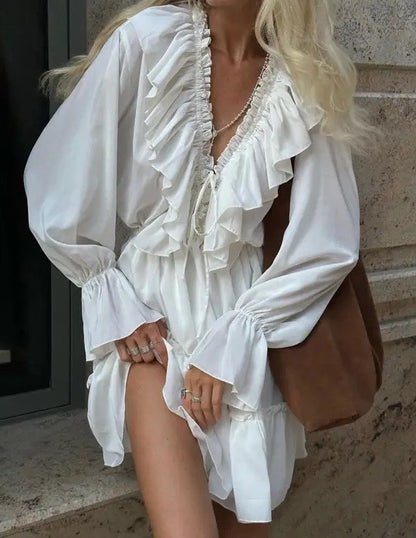 Long sleeve ruffle dress