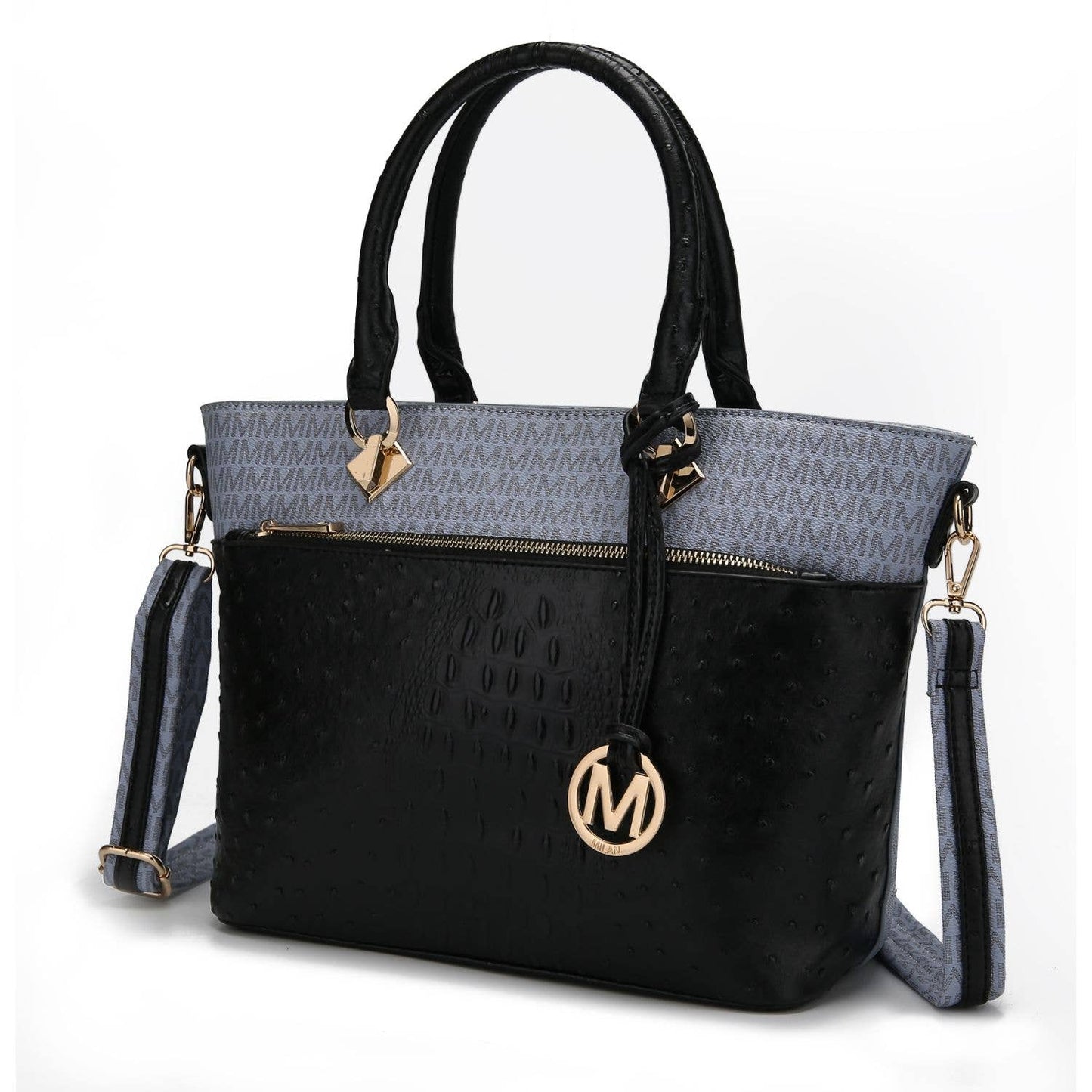 MKF Collection by Mia K - Grace Signature and Croc Embossed Tote Handbag Women