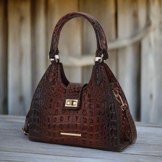 MKF Collection by Mia K - Ava Tote Faux Crocodile-Embossed Vegan Leather Bag