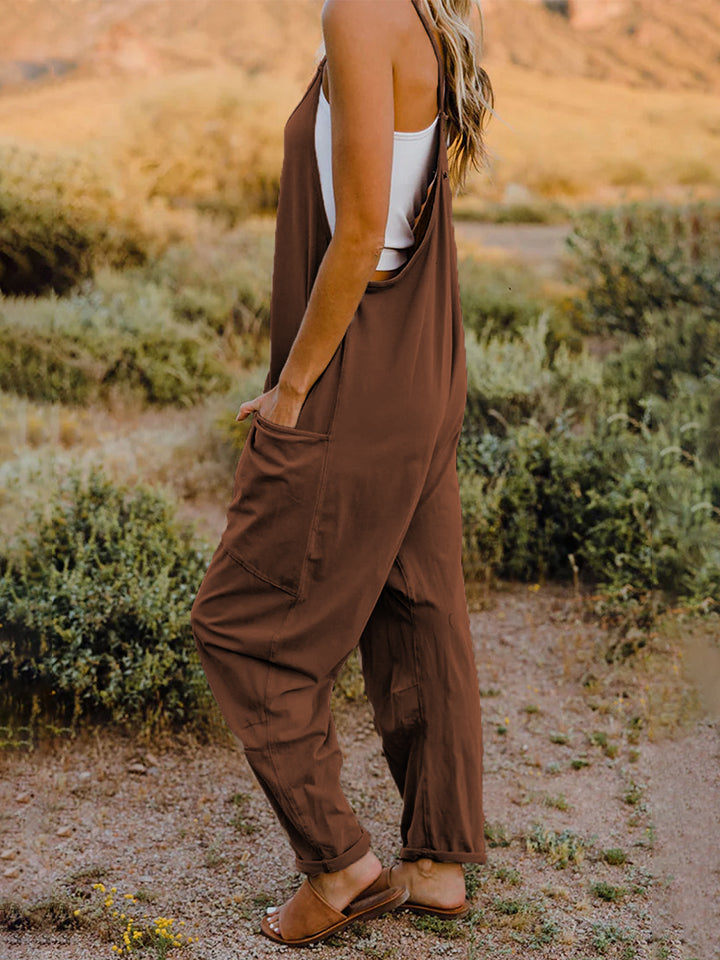 Be Ready In This V-Neck, Sleeveless ,Pocket Jumpsuit